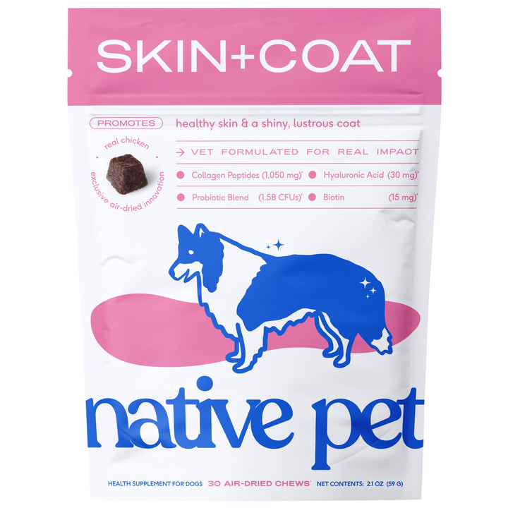 Skin + Coat Chews, Skin & Coat Supplement for Dogs: 30ct