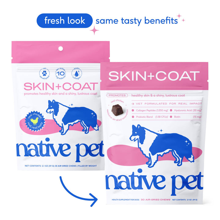 Skin + Coat Chews, Skin & Coat Supplement for Dogs: 30ct